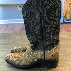 Tony Lama Snake Skin Boots With New Soles